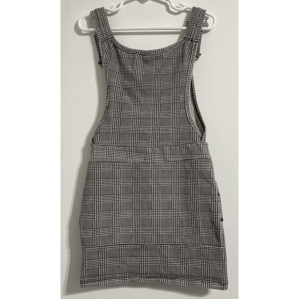 TikTok Overall Dress Toddler Girls 2T Black White Pink Gold Plaid Houndstooth - Picture 4 of 4